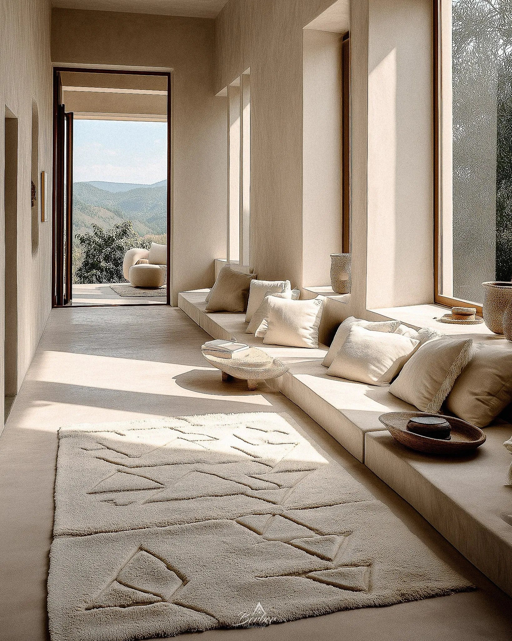 Soft Beni Ourain Rug 3 X 5 Ft | 90 X 150 Cm / With Tassels / Short (0.4” / 1 cm)