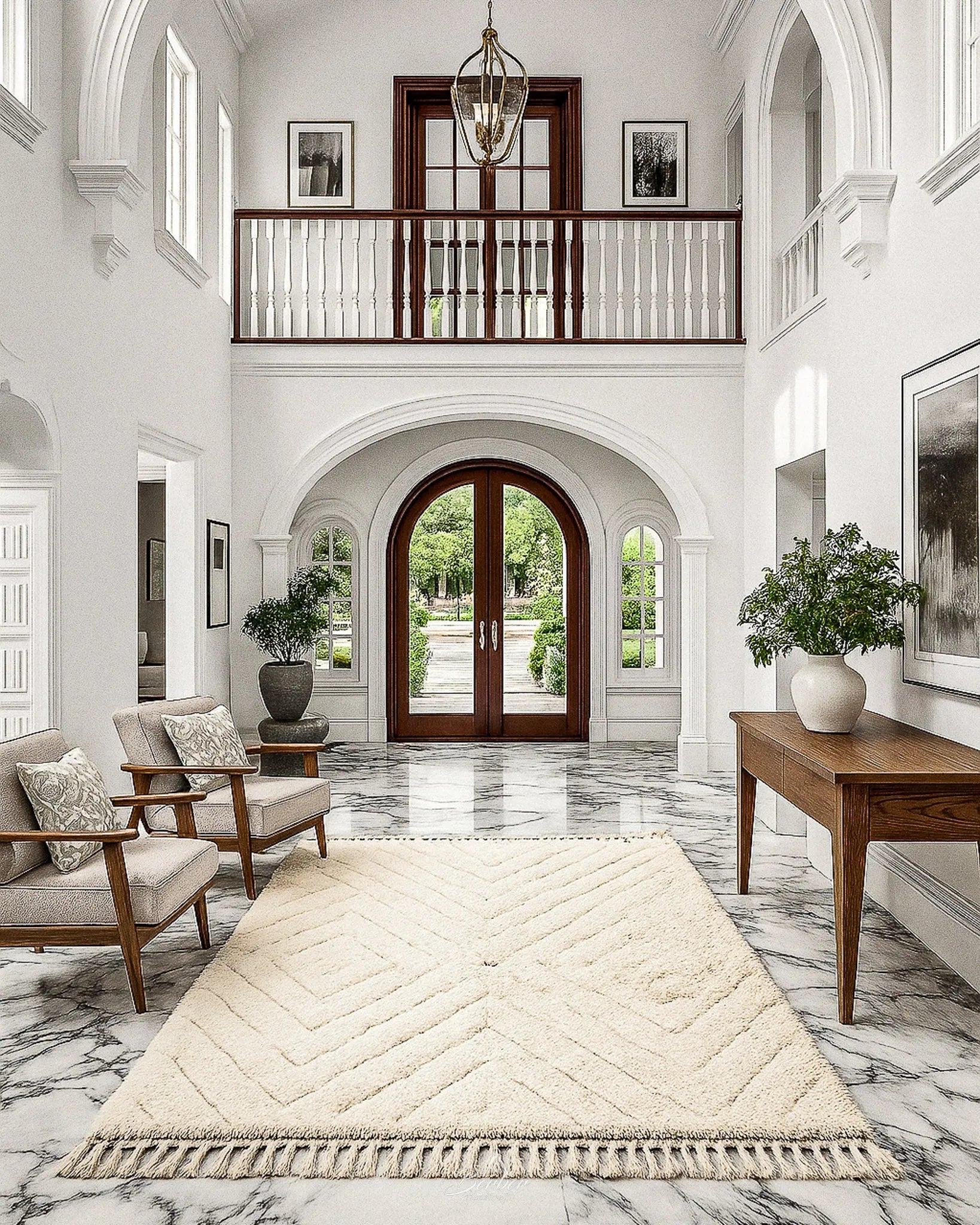 Soft Berber Rug 3 X 5 Ft | 90 X 150 Cm / With Tassels / Short (0.4” / 1 cm)
