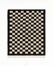 Soft Checkered Rug 3 X 5 Ft | 90 X 150 Cm / With Tassels / Short (0.4” / 1 cm)