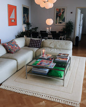 Soft Moroccan Carpet 3 X 5 Ft | 90 X 150 Cm / With Tassels / Short (0.4” / 1 cm)