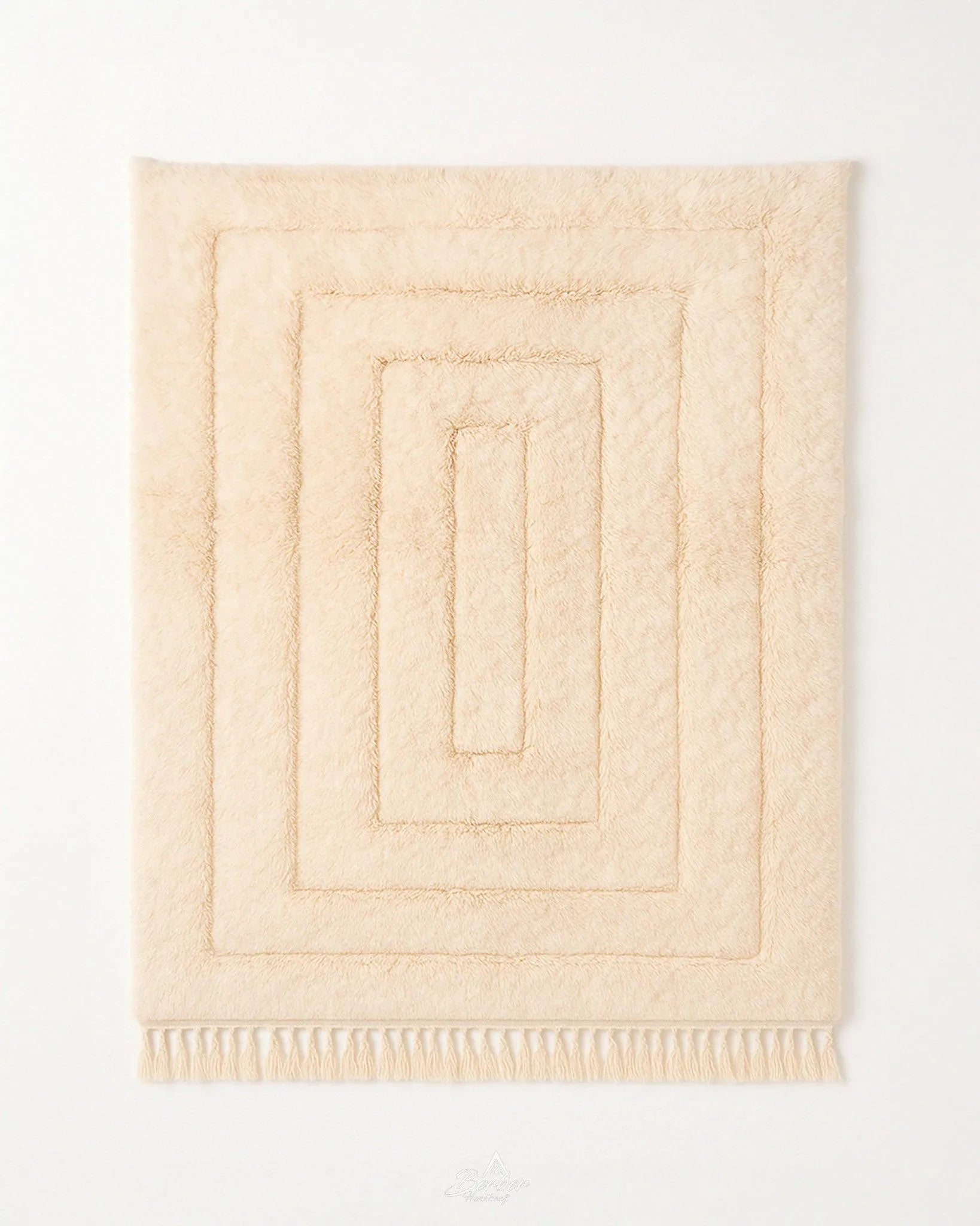 Soft Moroccan Carpet 3 X 5 Ft | 90 X 150 Cm / With Tassels / Short (0.4” / 1 cm)