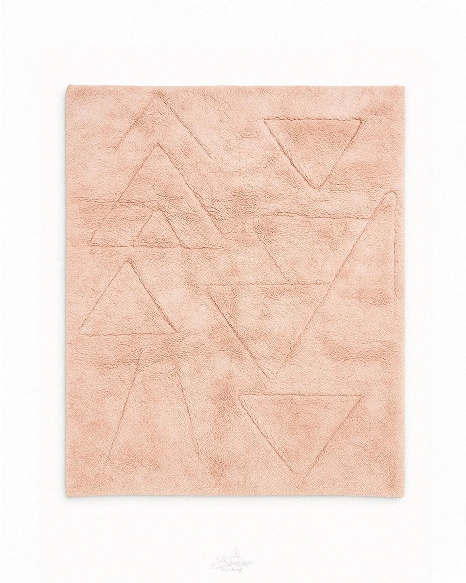 Soft Pink Moroccan Rug 3 X 5 Ft | 90 X 150 Cm / With Tassels / Short (0.4” / 1 cm)