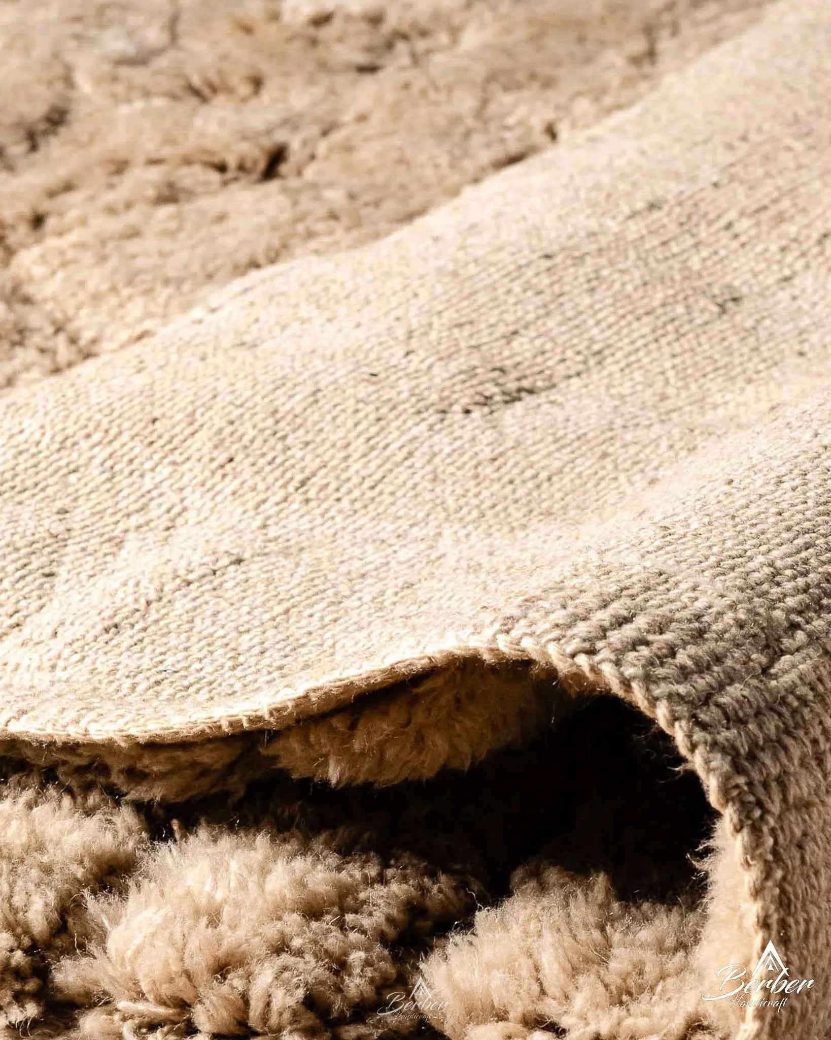 Striped Beni Ourain Carpet 3 X 5 Ft | 90 X 150 Cm / With Tassels / Short (0.4” / 1 cm)