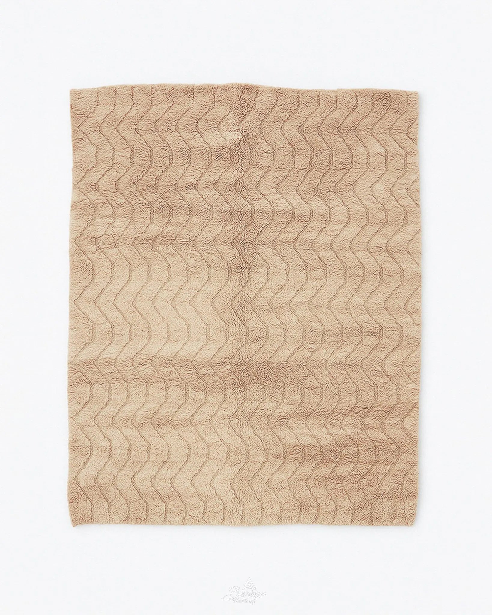 Striped Beni Ourain Carpet 3 X 5 Ft | 90 X 150 Cm / With Tassels / Short (0.4” / 1 cm)