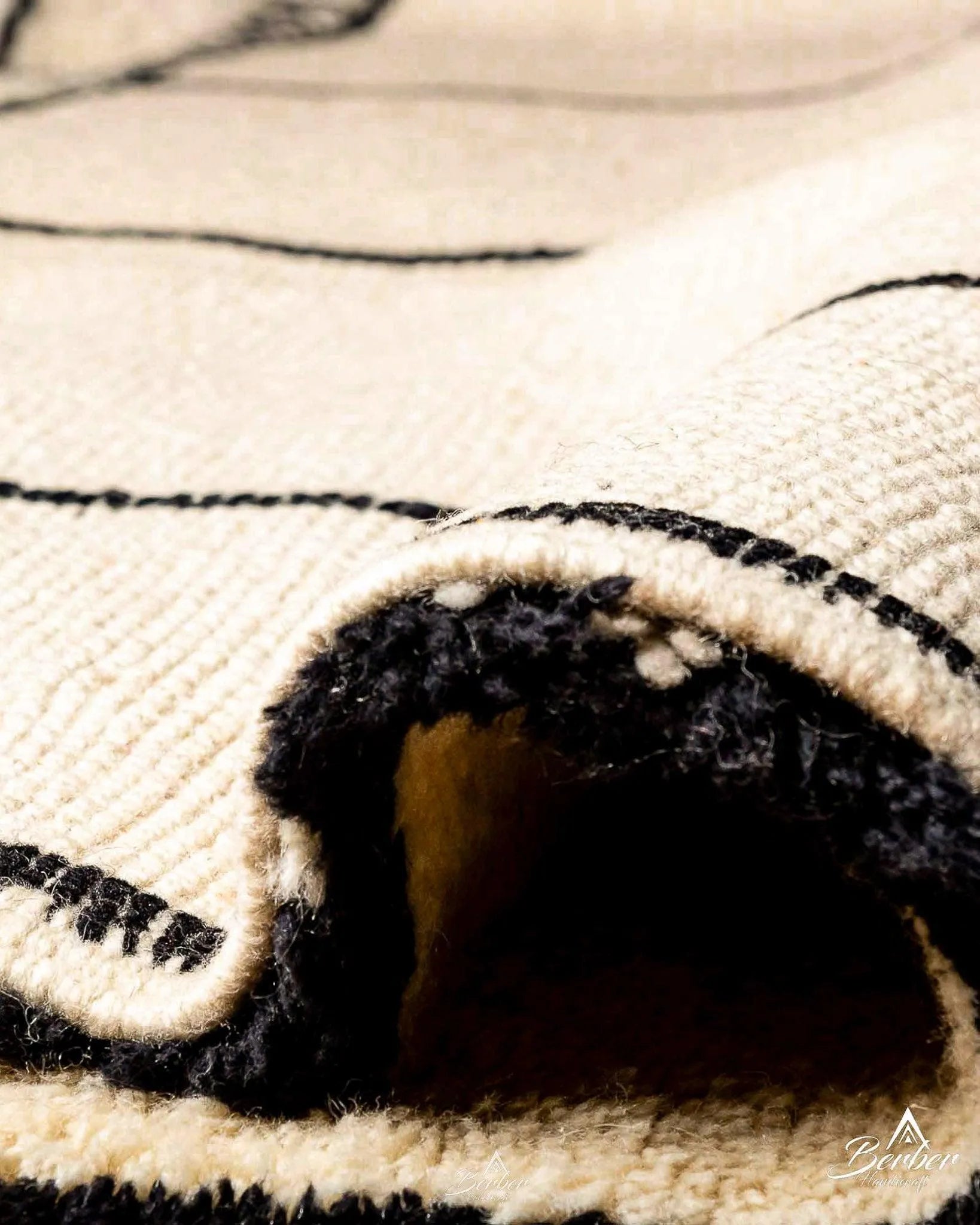 Striped Berber Rug 3 X 5 Ft | 90 X 150 Cm / With Tassels / Short (0.4” / 1 cm)