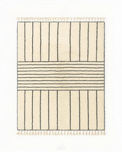 Striped Berber Rug 3 X 5 Ft | 90 X 150 Cm / With Tassels / Short (0.4” / 1 cm)
