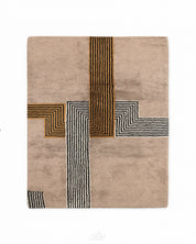 Striped Brown Moroccan Rug 3 X 5 Ft | 90 X 150 Cm / With Tassels / Short (0.4” / 1 cm)
