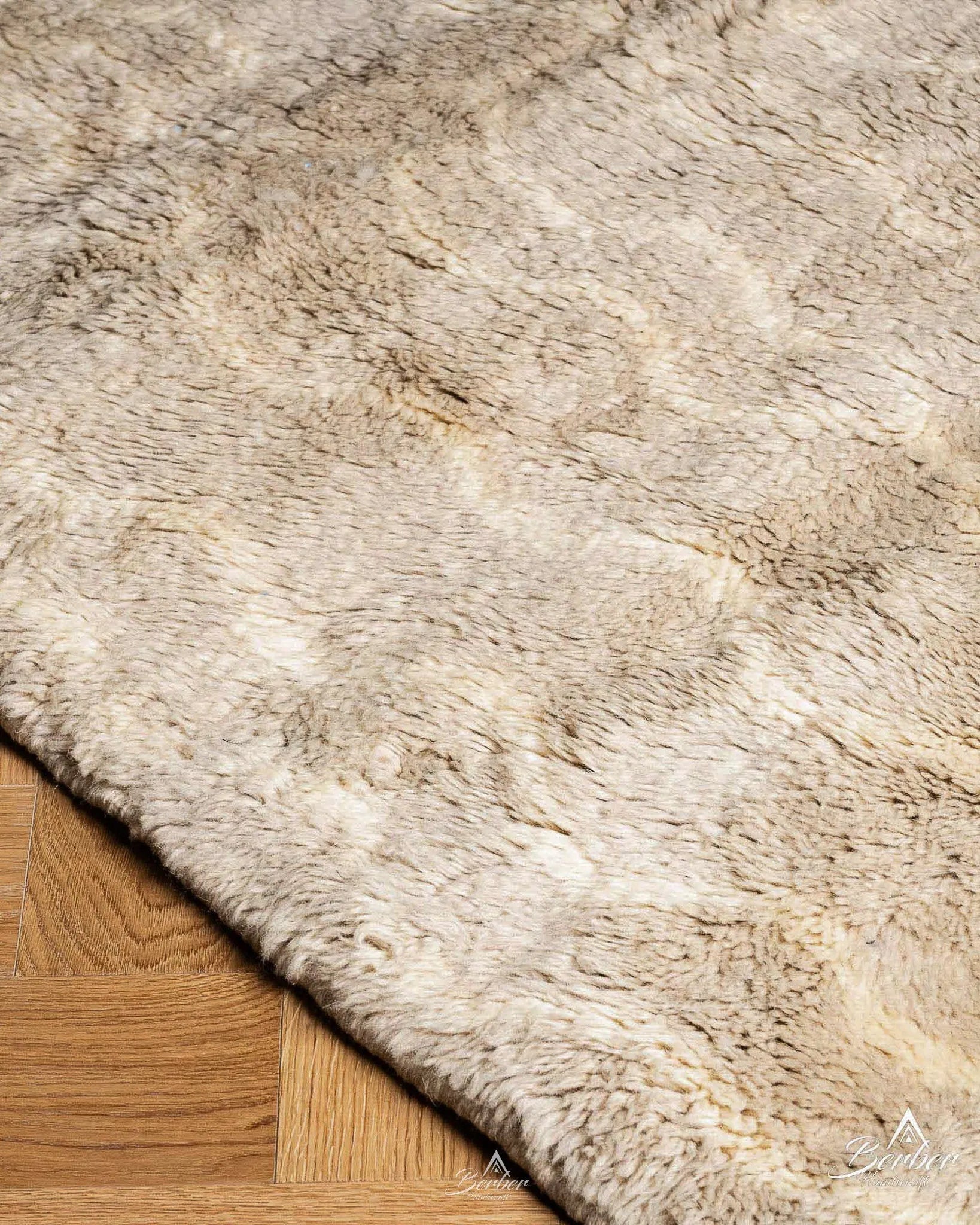 Striped Brown Morrocan Rug 3 X 5 Ft | 90 X 150 Cm / With Tassels / Short (0.4” / 1 cm)