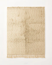 Striped Brown Morrocan Rug 3 X 5 Ft | 90 X 150 Cm / With Tassels / Short (0.4” / 1 cm)