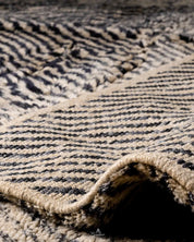 Striped Brown area Rug 3 X 5 Ft | 90 X 150 Cm / With Tassels / Short (0.4” / 1 cm)