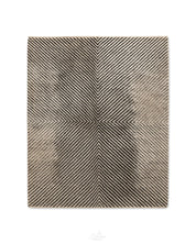 Striped Brown area Rug 3 X 5 Ft | 90 X 150 Cm / With Tassels / Short (0.4” / 1 cm)