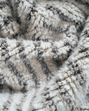 Striped Grey Moroccan rug 3 X 5 Ft | 90 X 150 Cm / With Tassels / Short (0.4” / 1 cm)