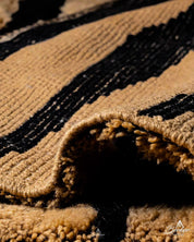 Striped Moroccan Carpet 3 X 5 Ft | 90 X 150 Cm / With Tassels / Short (0.4” / 1 cm)
