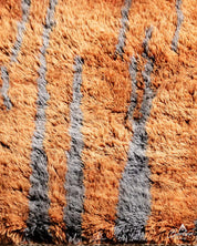 Striped Orange Morrocan Rug 3 X 5 Ft | 90 X 150 Cm / With Tassels / Short (0.4” / 1 cm)