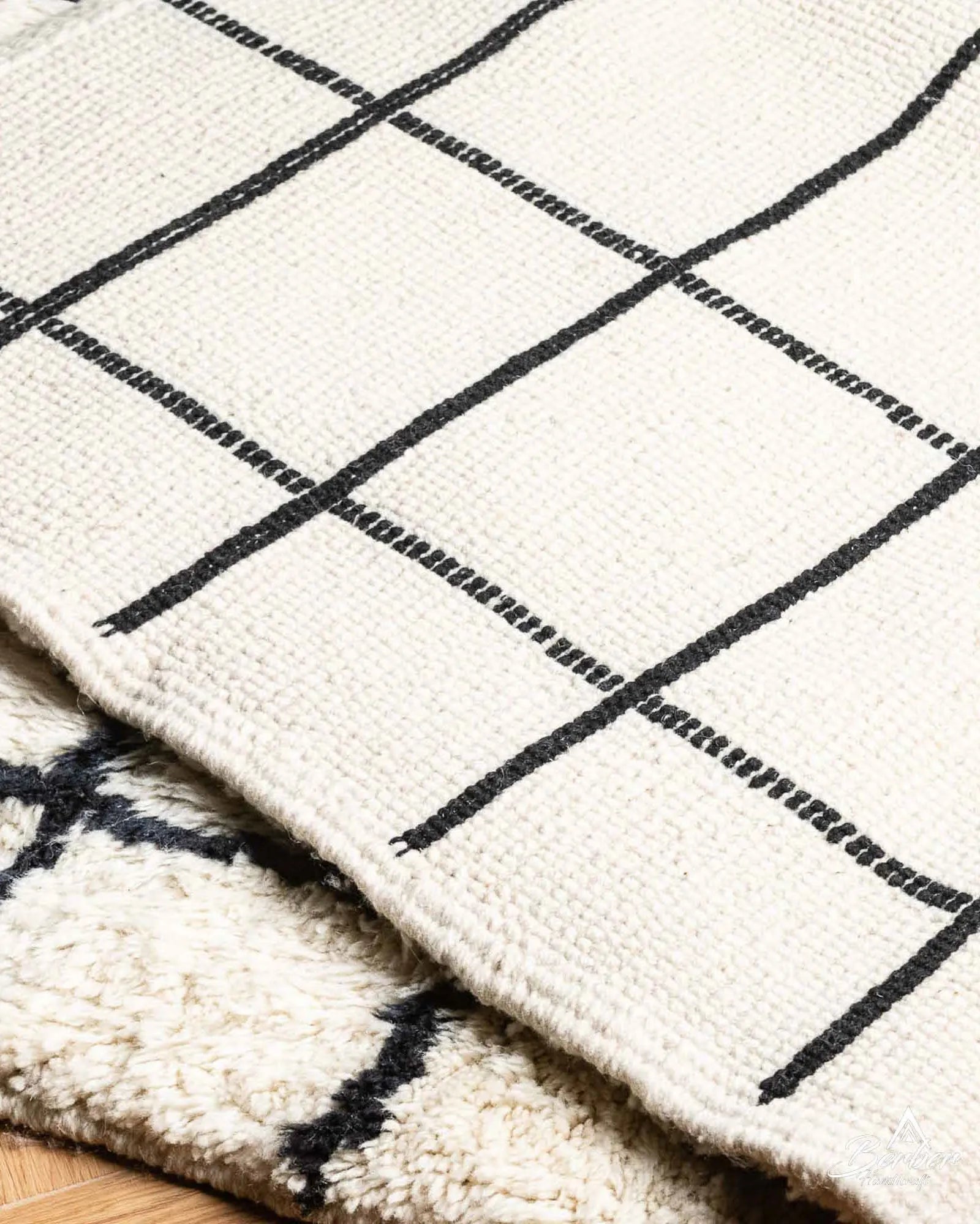 Striped Wool Rug-Berber Handicraft