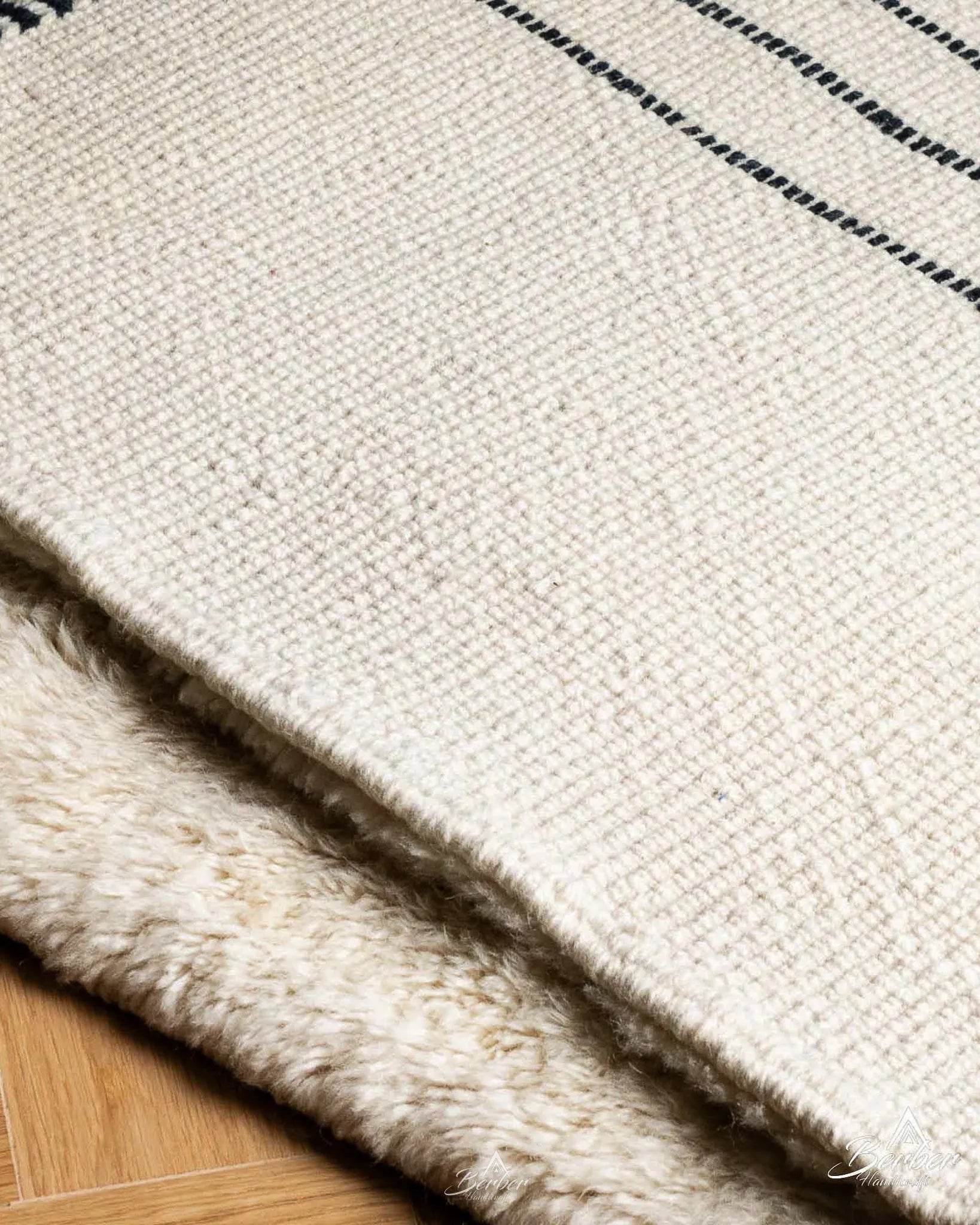 Striped Wool Runner Rug 2 X 6 Ft | 60 X 180 Cm / With Tassels / Short (0.4” / 1 cm)