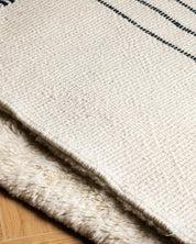 Striped Wool Runner Rug 2 X 6 Ft | 60 X 180 Cm / With Tassels / Short (0.4” / 1 cm)
