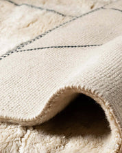 Trellis Beni Ourain Rug 3 X 5 Ft | 90 X 150 Cm / With Tassels / Short (0.4” / 1 cm)
