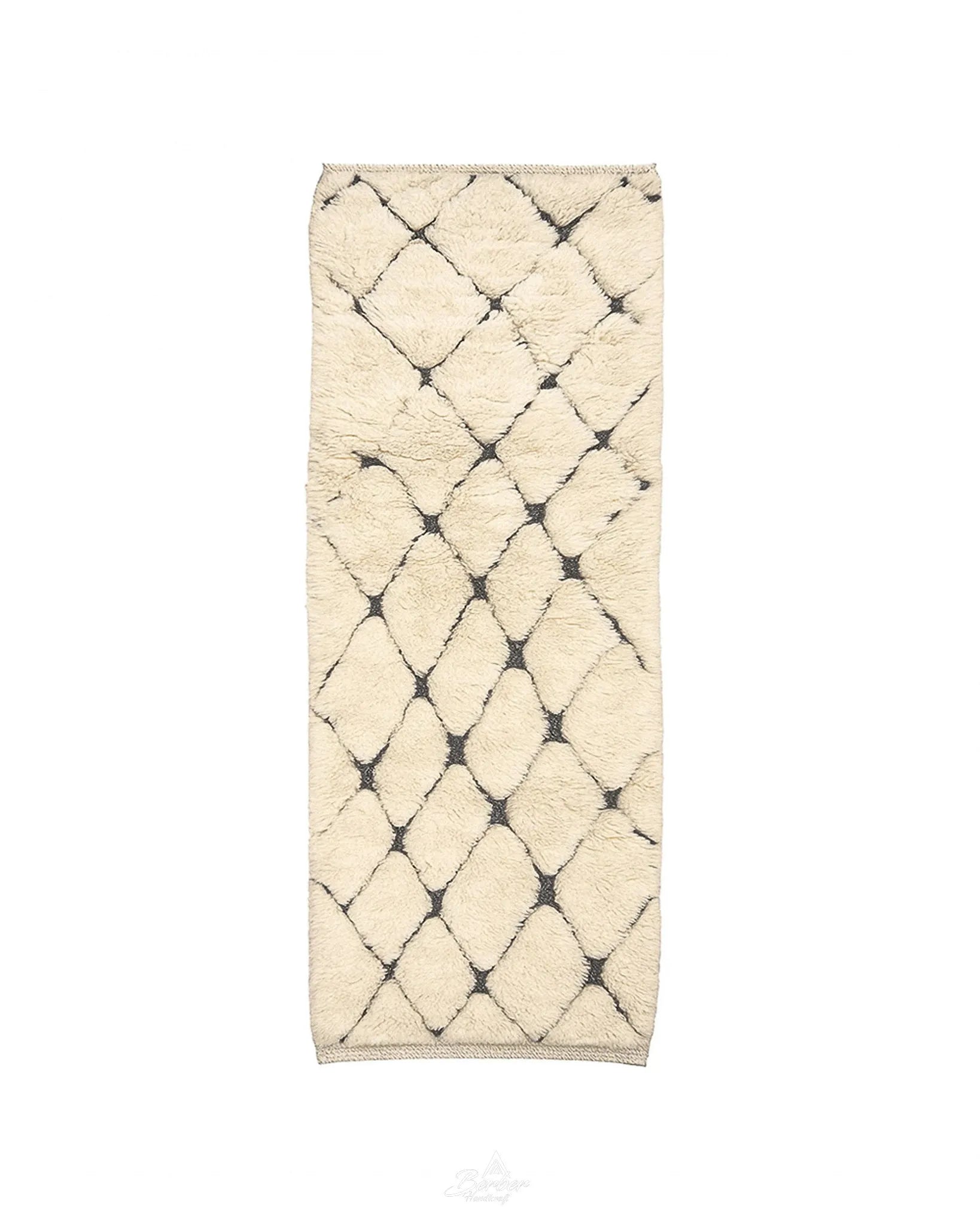Trellis Moroccan Rug Runner 2 X 6 Ft | 60 X 180 Cm / With Tassels / Short (0.4” / 1 cm)