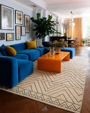 Tribal Beni Ourain Rug 3 X 5 Ft | 90 X 150 Cm / With Tassels / Short (0.4” / 1 cm)
