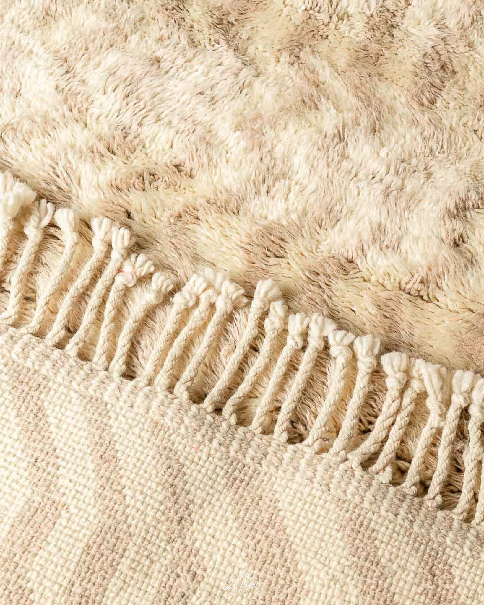 Tribal Berber Rug 3 X 5 Ft | 90 X 150 Cm / With Tassels / Short (0.4” / 1 cm)