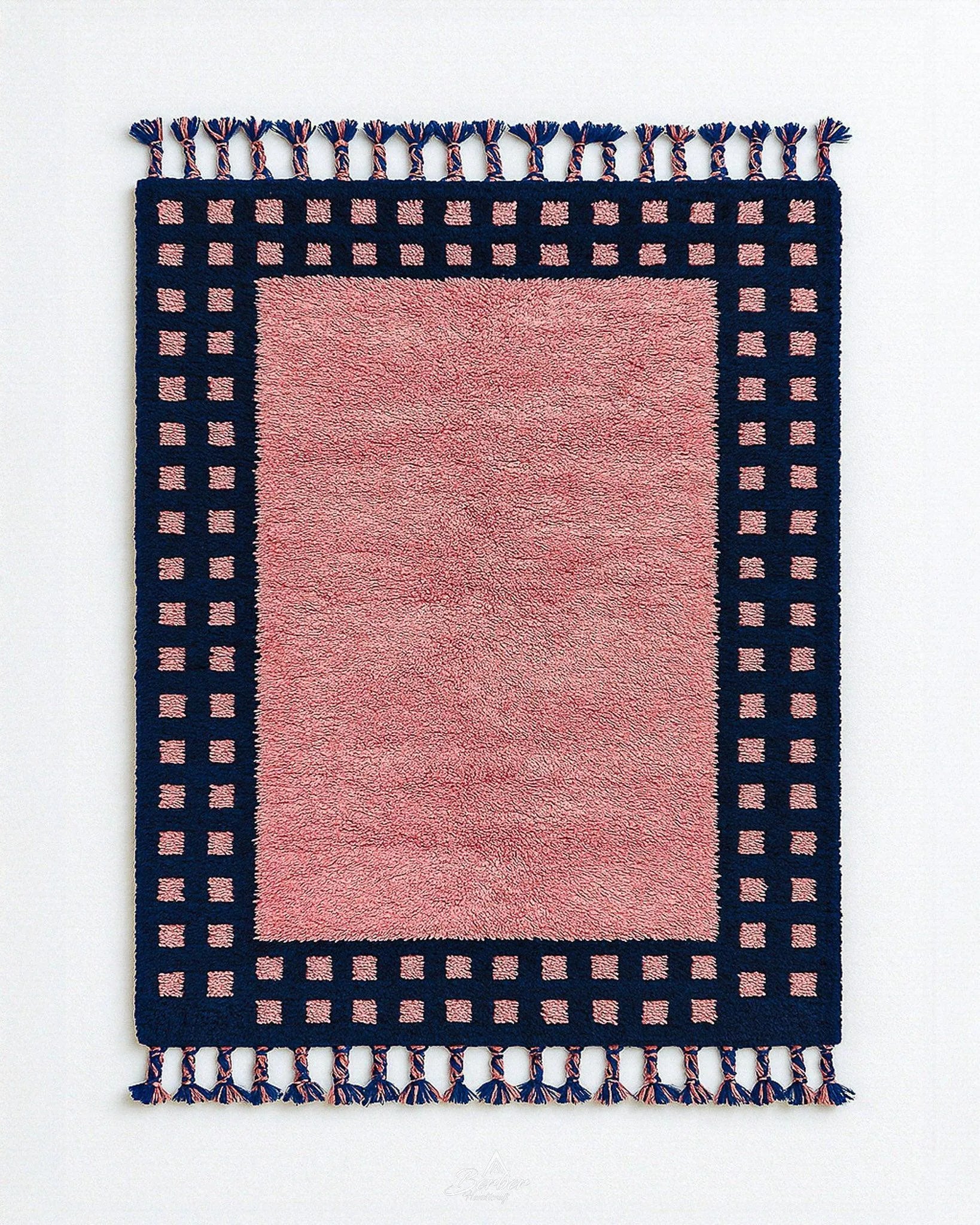 Vibrant Pink Moroccan Rug 3 X 5 Ft | 90 X 150 Cm / With Tassels / Short (0.4” / 1 cm)