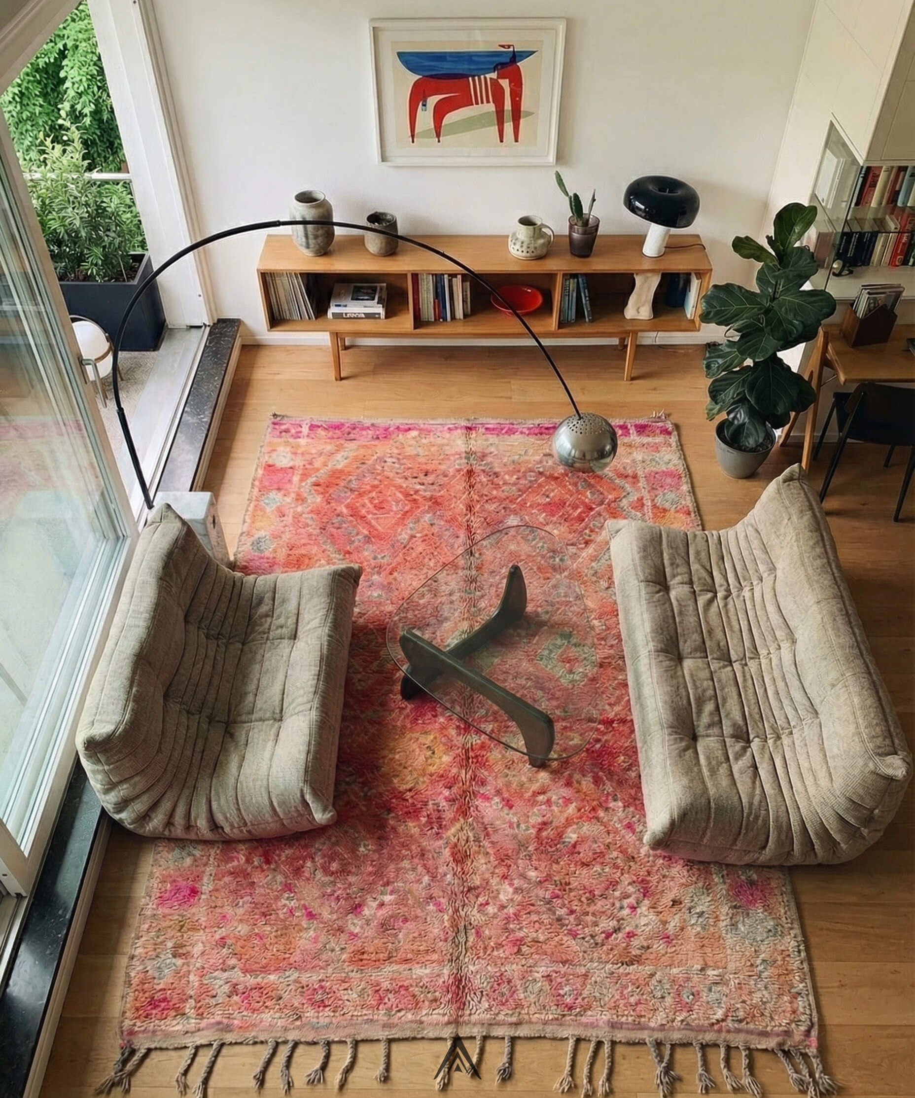 Vintage Bohemian Rug 6.4x14.4 ft — 195x440 cm-Berber Handicraft