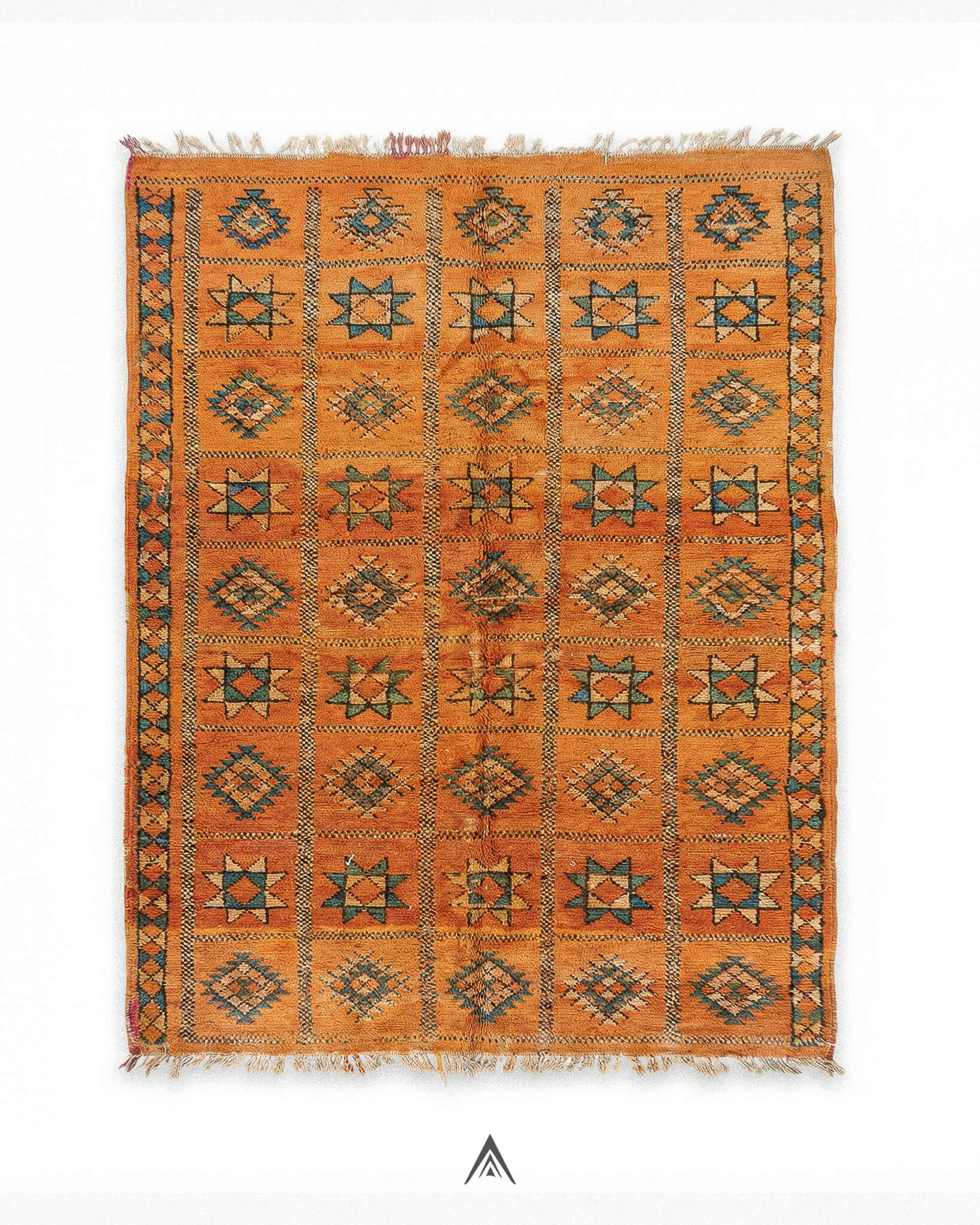 Vintage Earth Tone Rug 5.3x8.7 ft — 163x266 cm-Berber Handicraft