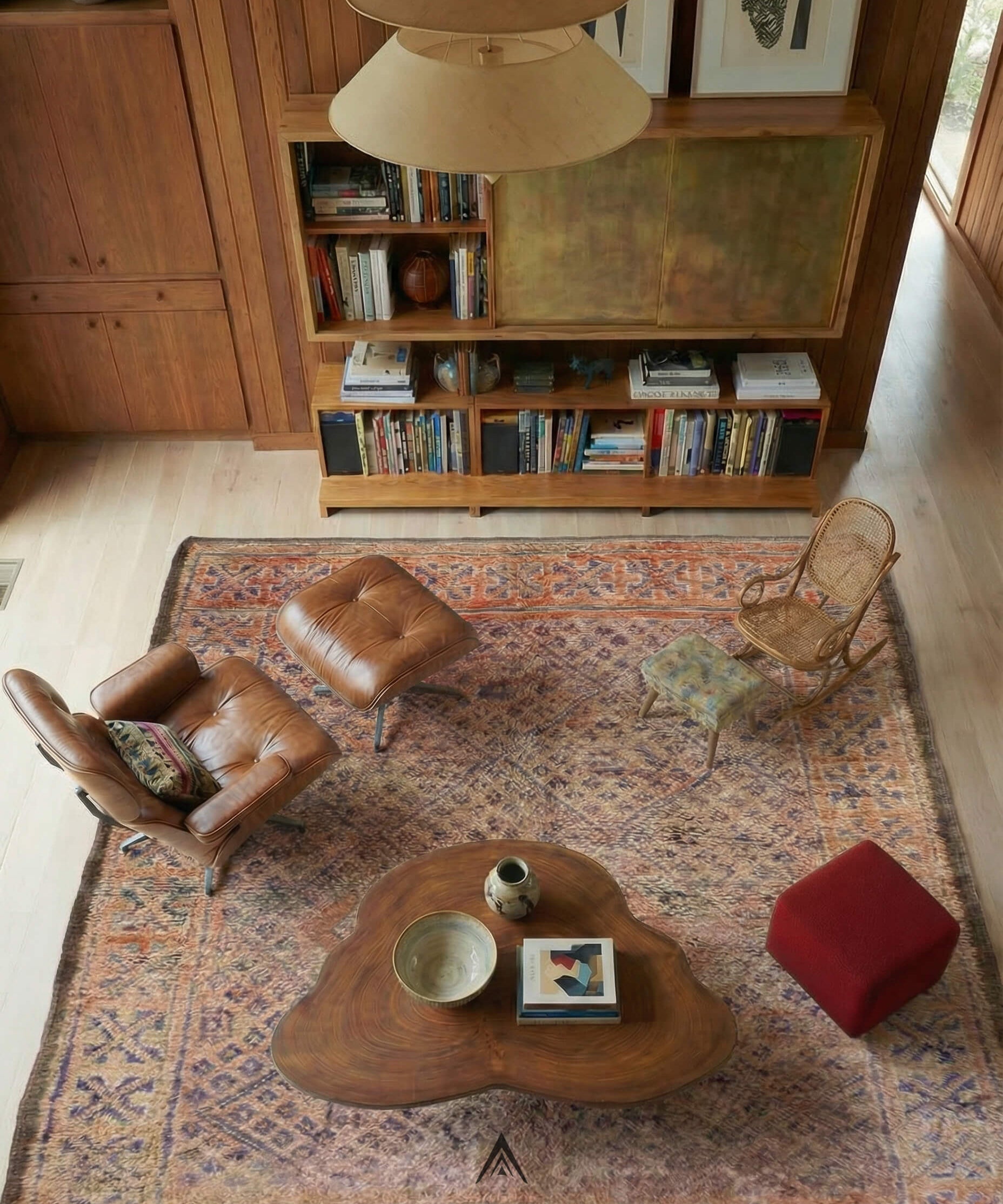 Vintage Faded Carpet 6.2x8.7 ft — 190x265 cm-Berber Handicraft