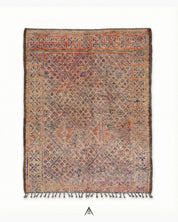 Vintage Faded Carpet 6.2x8.7 ft — 190x265 cm-Berber Handicraft