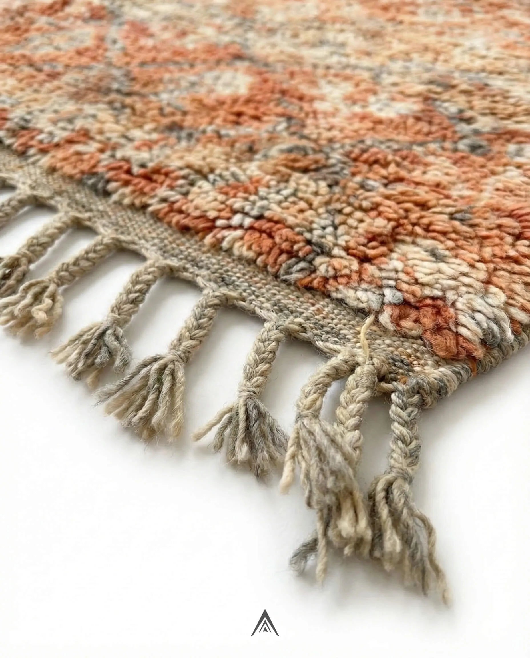 Vintage Geometric Carpet 6.2x11.5 ft — 190x350 cm-Berber Handicraft