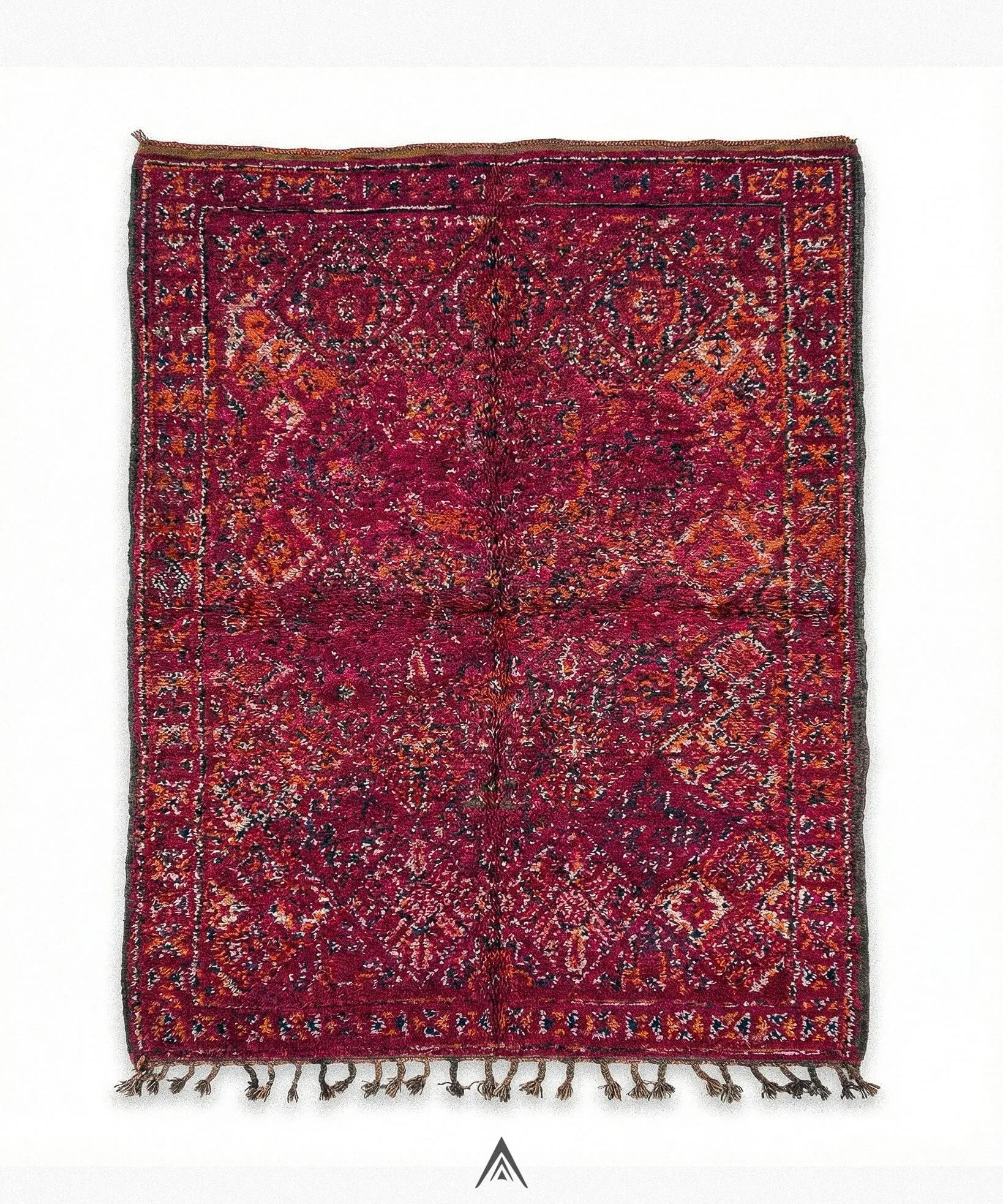 Vintage Handmade Carpet 6.7x13 ft — 205x400 cm-Berber Handicraft