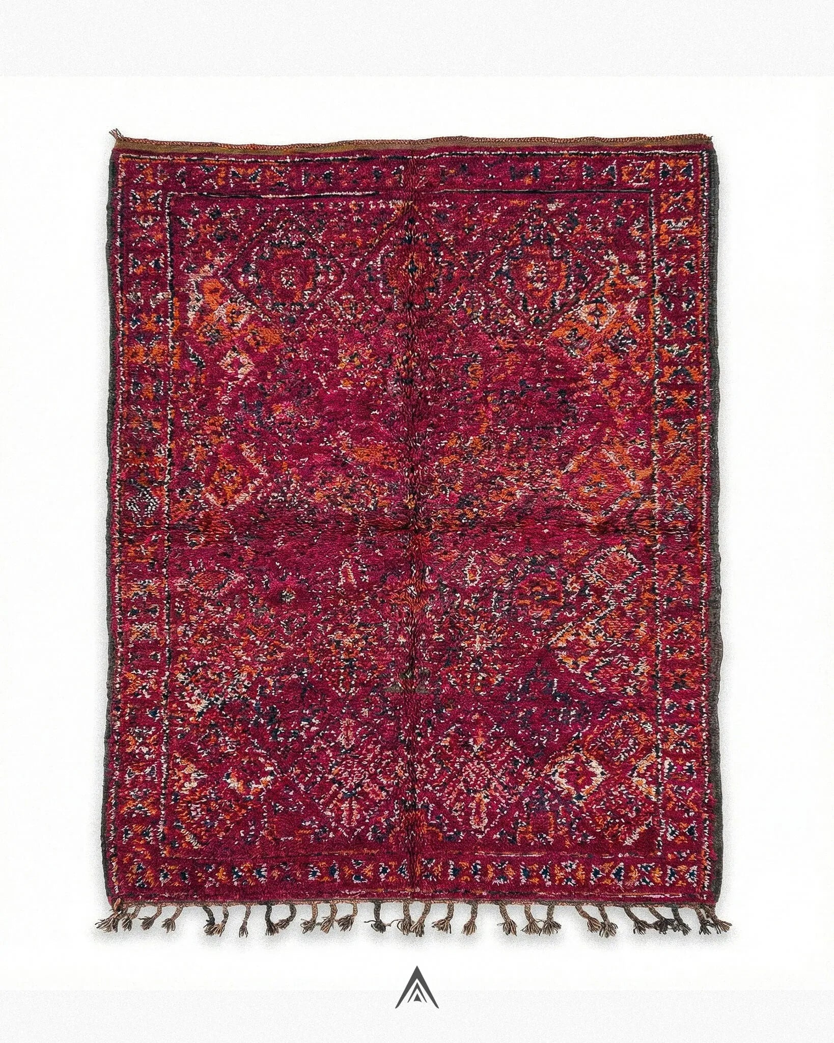 Vintage Handmade Carpet 6.7x13 ft — 205x400 cm-Berber Handicraft