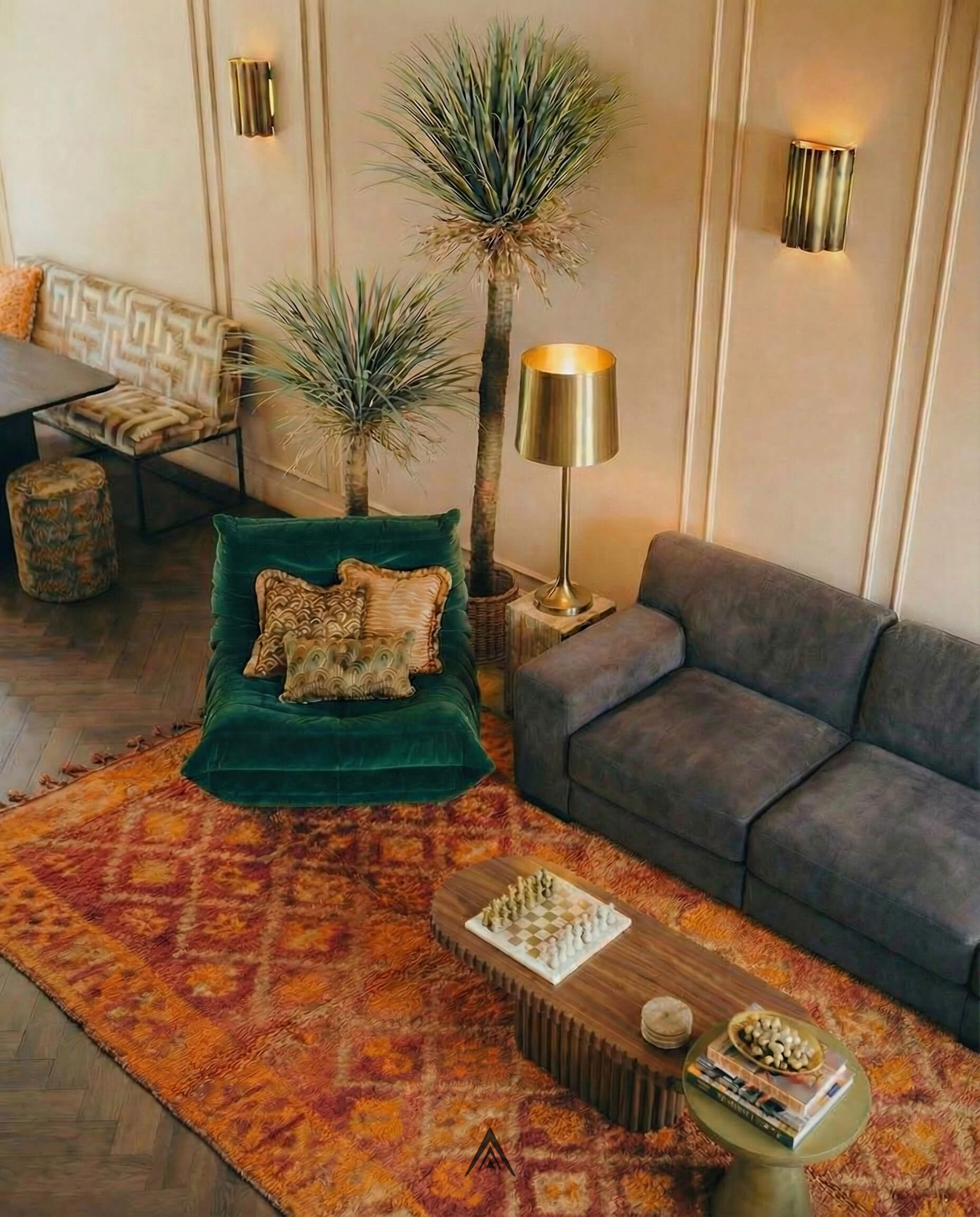 Vintage Minimalist Rug 5.5x10.7 ft — 170x325 cm-Berber Handicraft