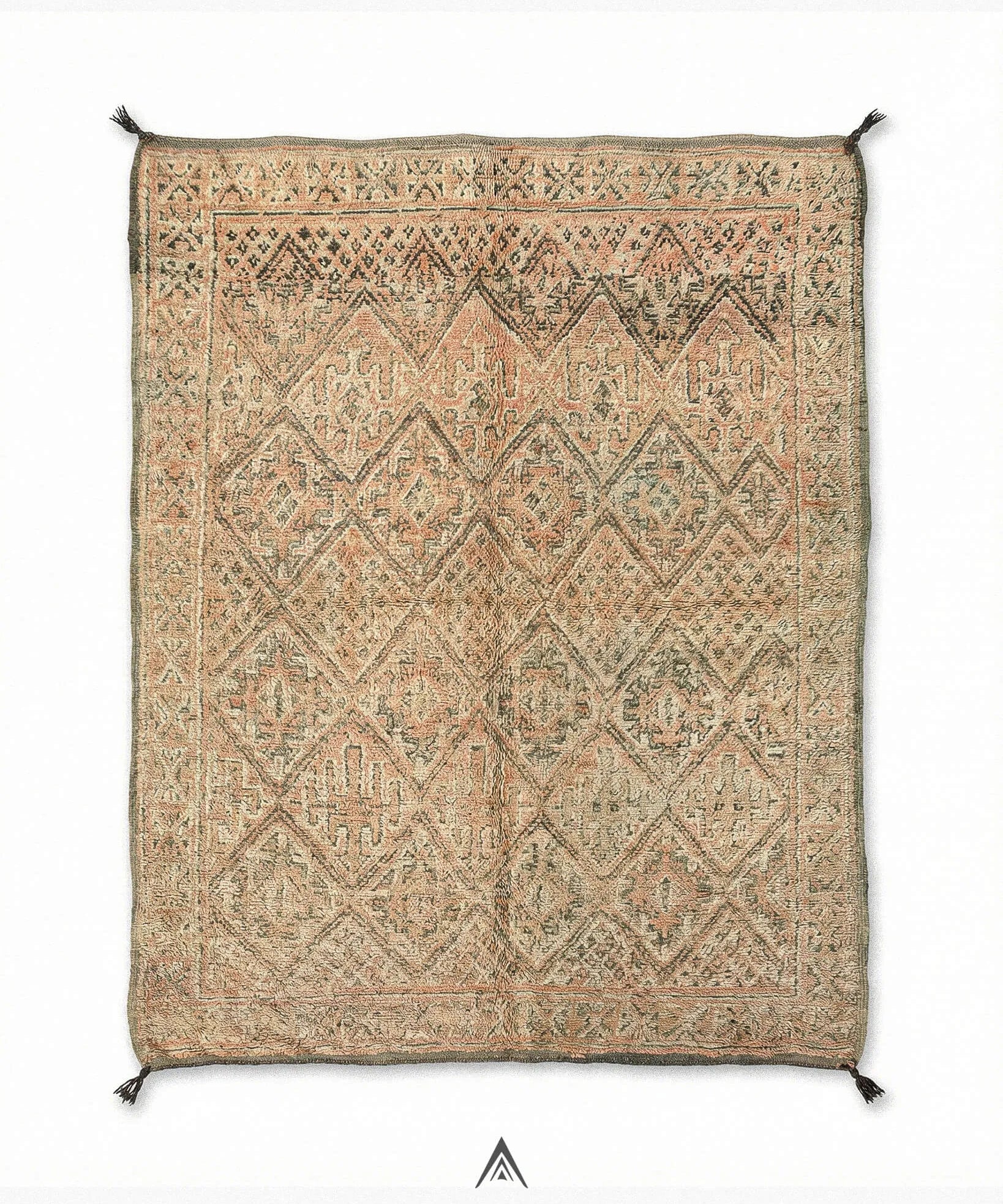 Vintage Neutral Carpet 6.4x9.2 ft — 195x282 cm-Berber Handicraft