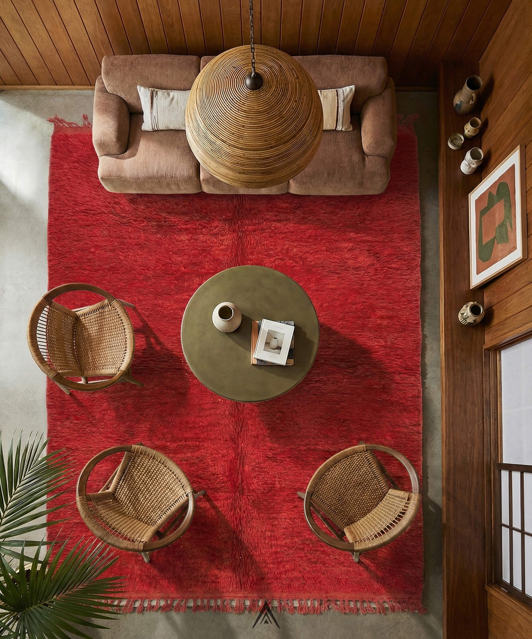 Vintage Overdyed Carpet 6x8.4 ft — 187x255 cm-Berber Handicraft