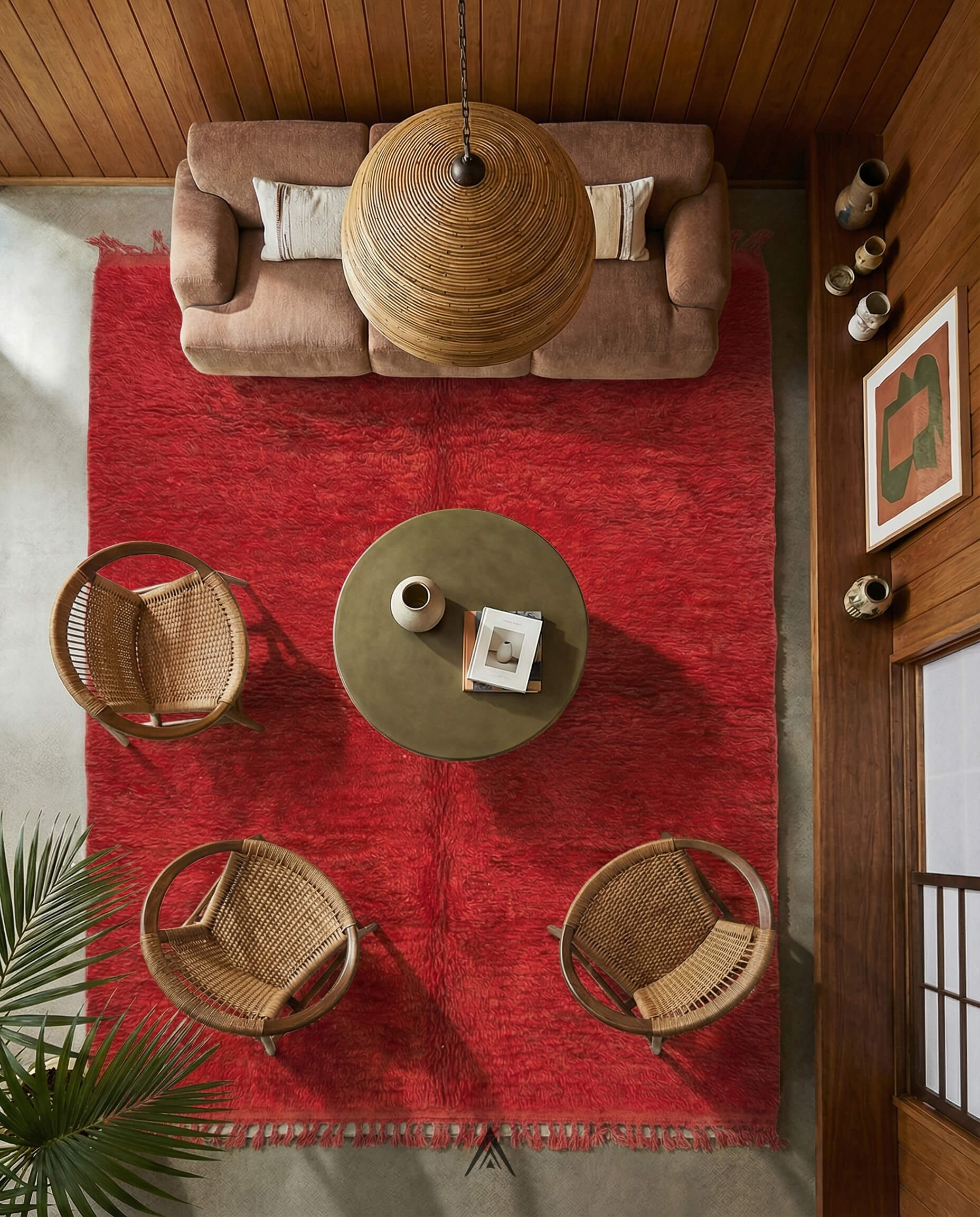 Vintage Overdyed Carpet 6x8.4 ft — 187x255 cm-Berber Handicraft