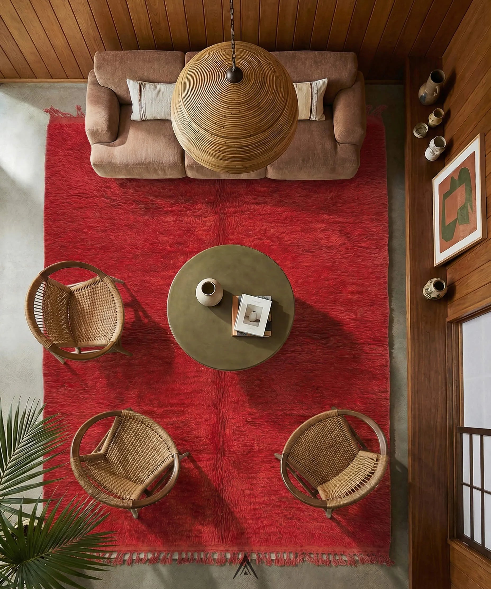 Vintage Overdyed Carpet 6x8.4 ft — 187x255 cm-Berber Handicraft