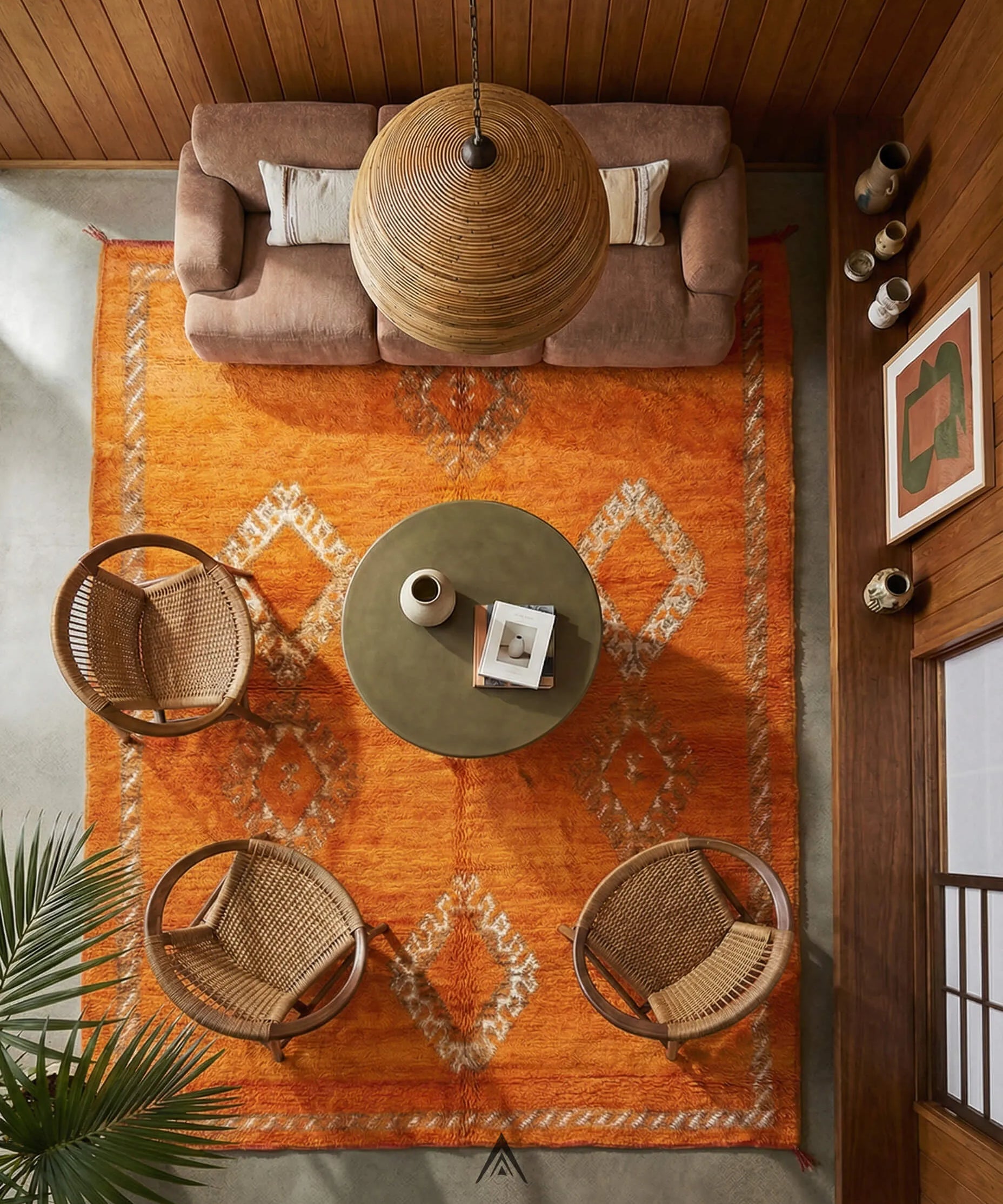 Vintage Rustic Rug 5.2x7.5 ft — 160x230 cm-Berber Handicraft