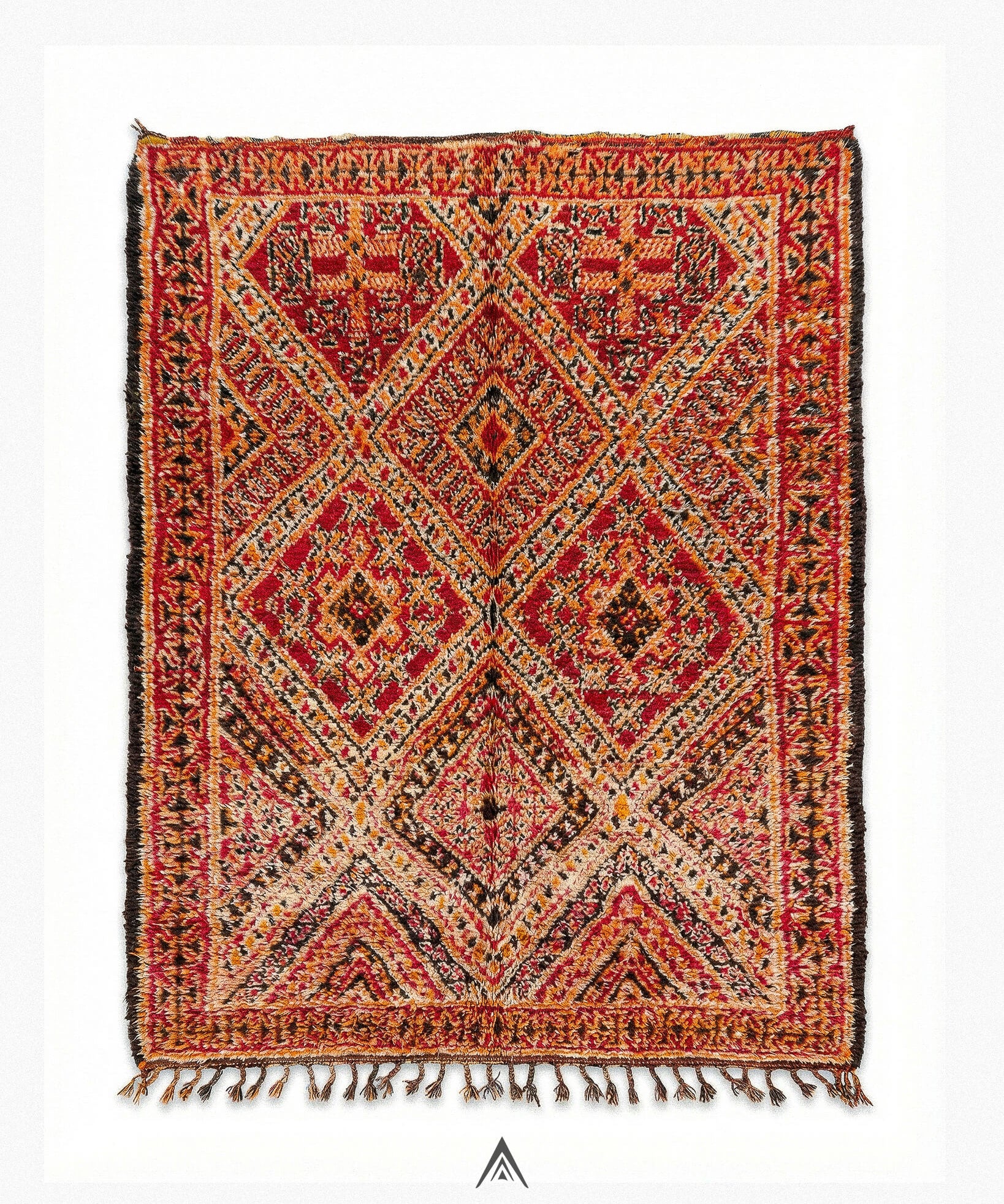Vintage Statement Rug 6.6x14 ft — 200x425 cm-Berber Handicraft