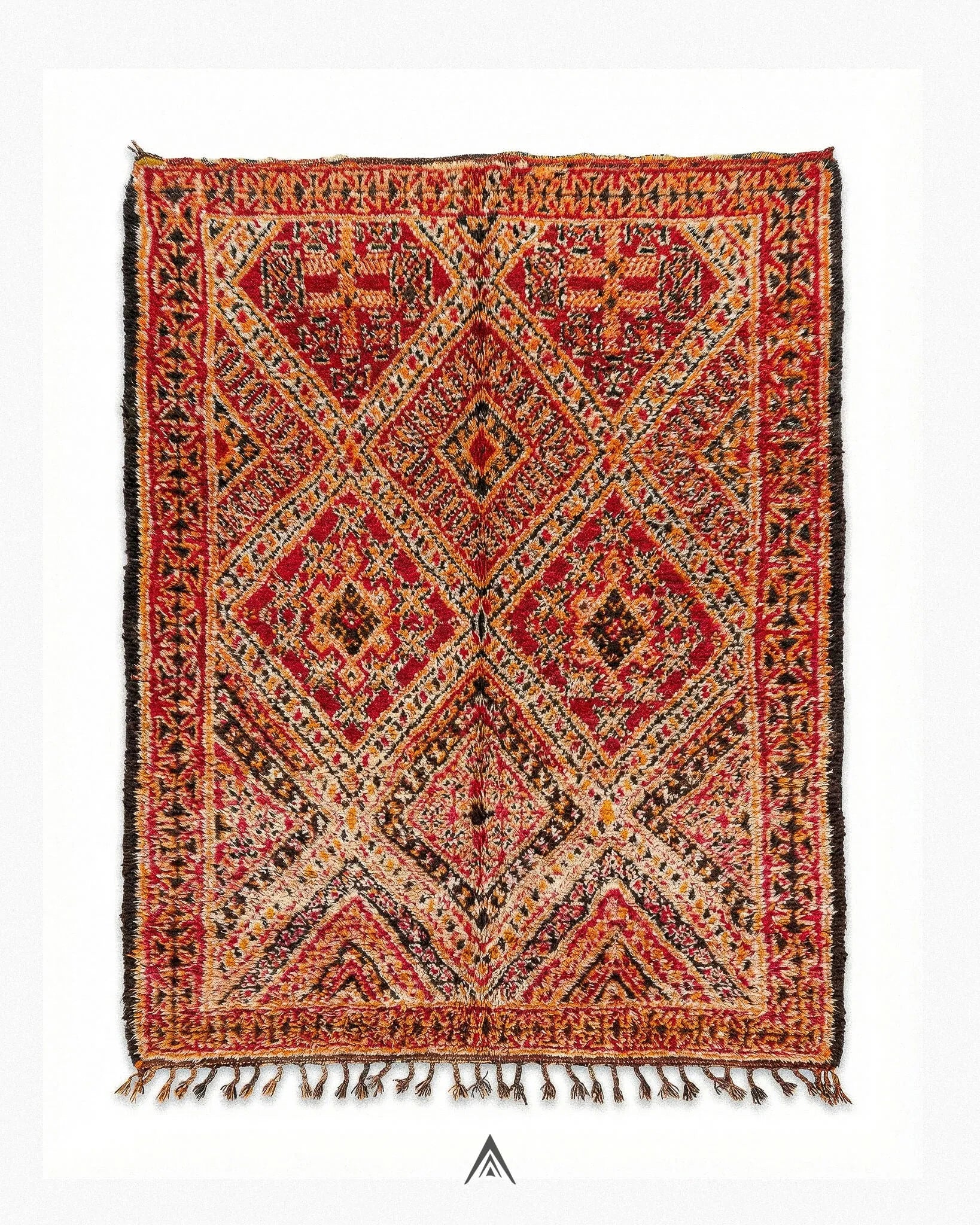 Vintage Statement Rug 6.6x14 ft — 200x425 cm-Berber Handicraft