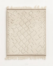 Vintage Treillis Rug 3 X 5 Ft | 90 X 150 Cm / With Tassels / Short (0.4” / 1 cm)