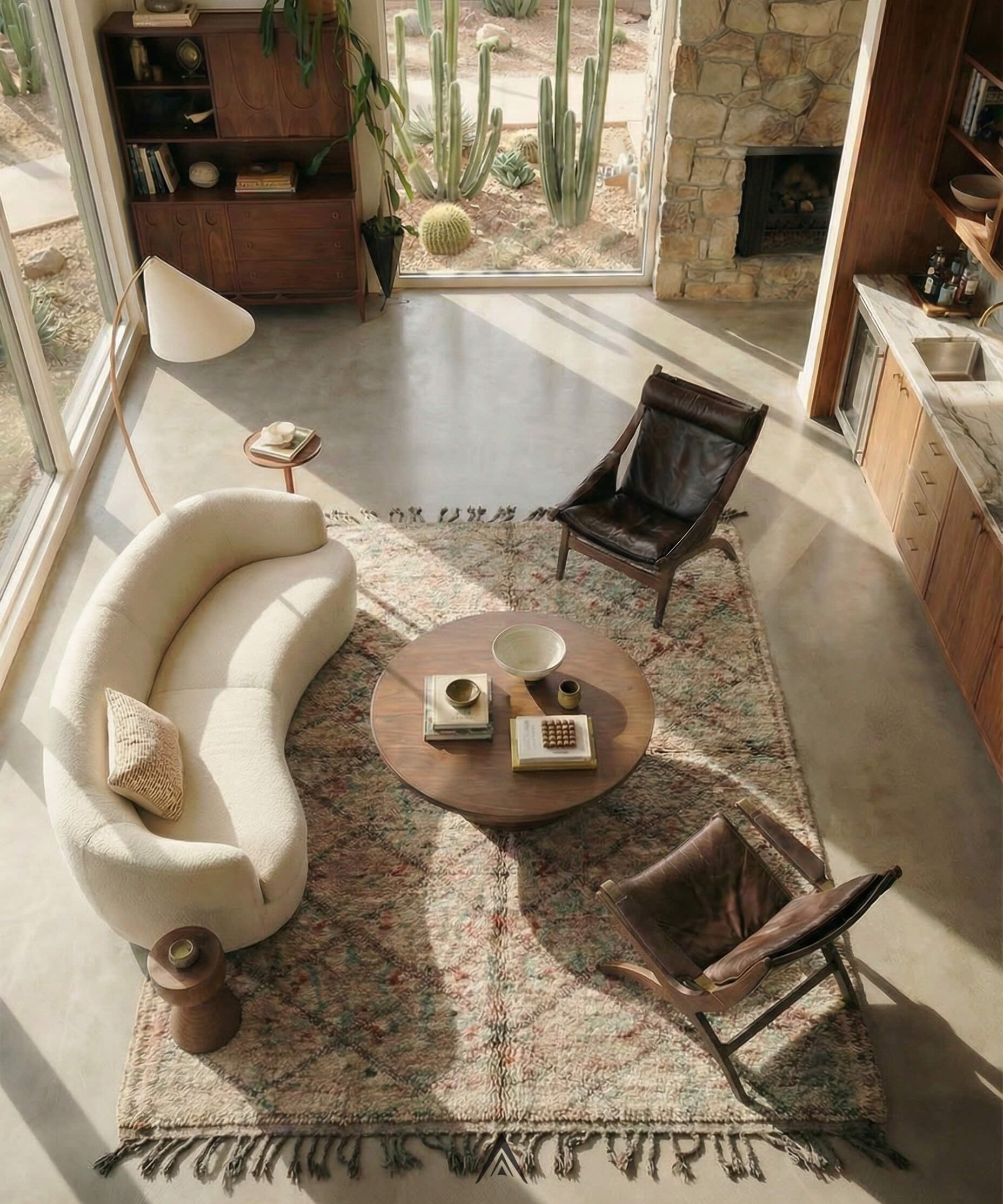 Vintage Trellis Rug 6.2x12 ft — 190x365 cm-Berber Handicraft