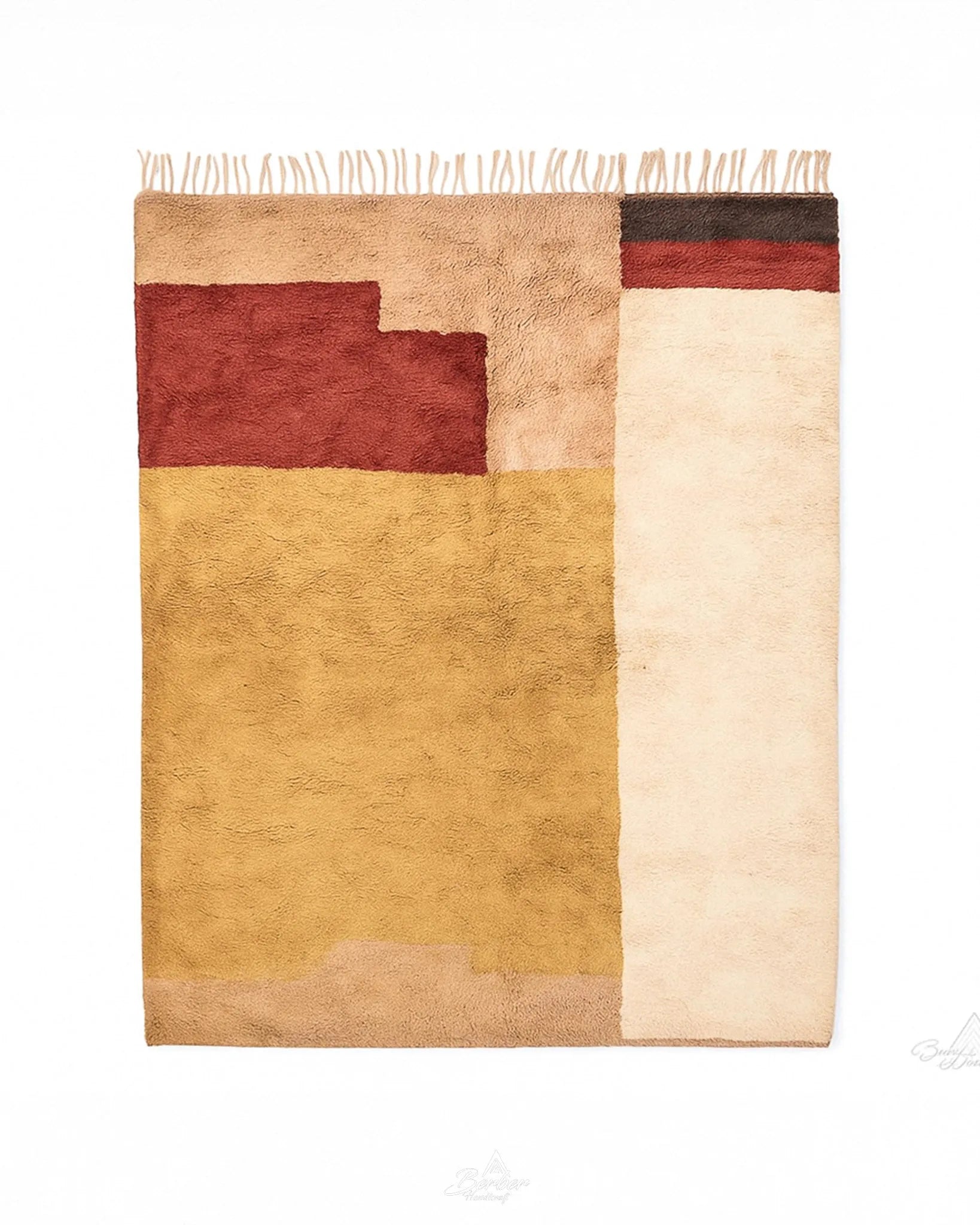 Washable Geometric Rug 3 X 5 Ft | 90 X 150 Cm / With Tassels / Short (0.4” / 1 cm)