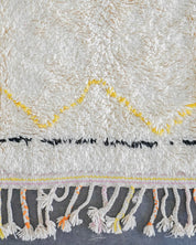White Boho Rug 3 X 5 Ft | 90 X 150 Cm / With Tassels / Short (0.4” / 1 cm)
