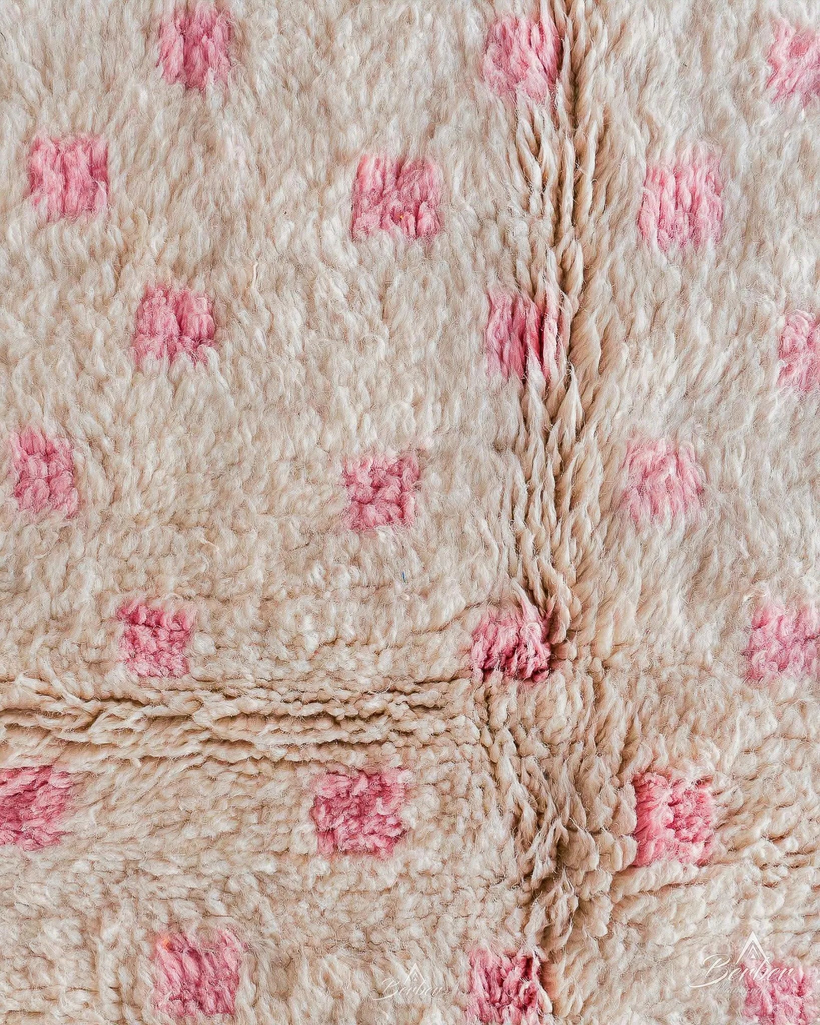 White Pink Rug 3 X 5 Ft | 90 X 150 Cm / With Tassels / Short (0.4” / 1 cm)