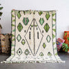 White and Green Azilal Rug - Berber Handicraft