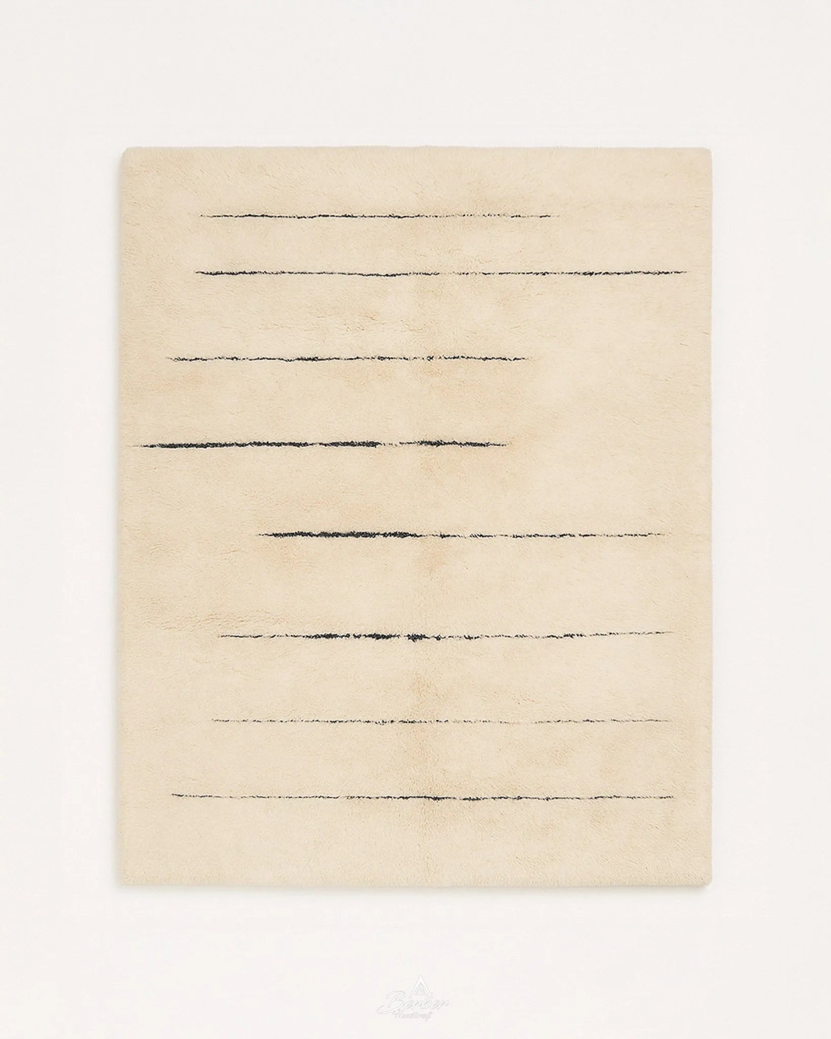Wool Beni Ourain Rug 3 X 5 Ft | 90 X 150 Cm / With Tassels / Short (0.4” / 1 cm)