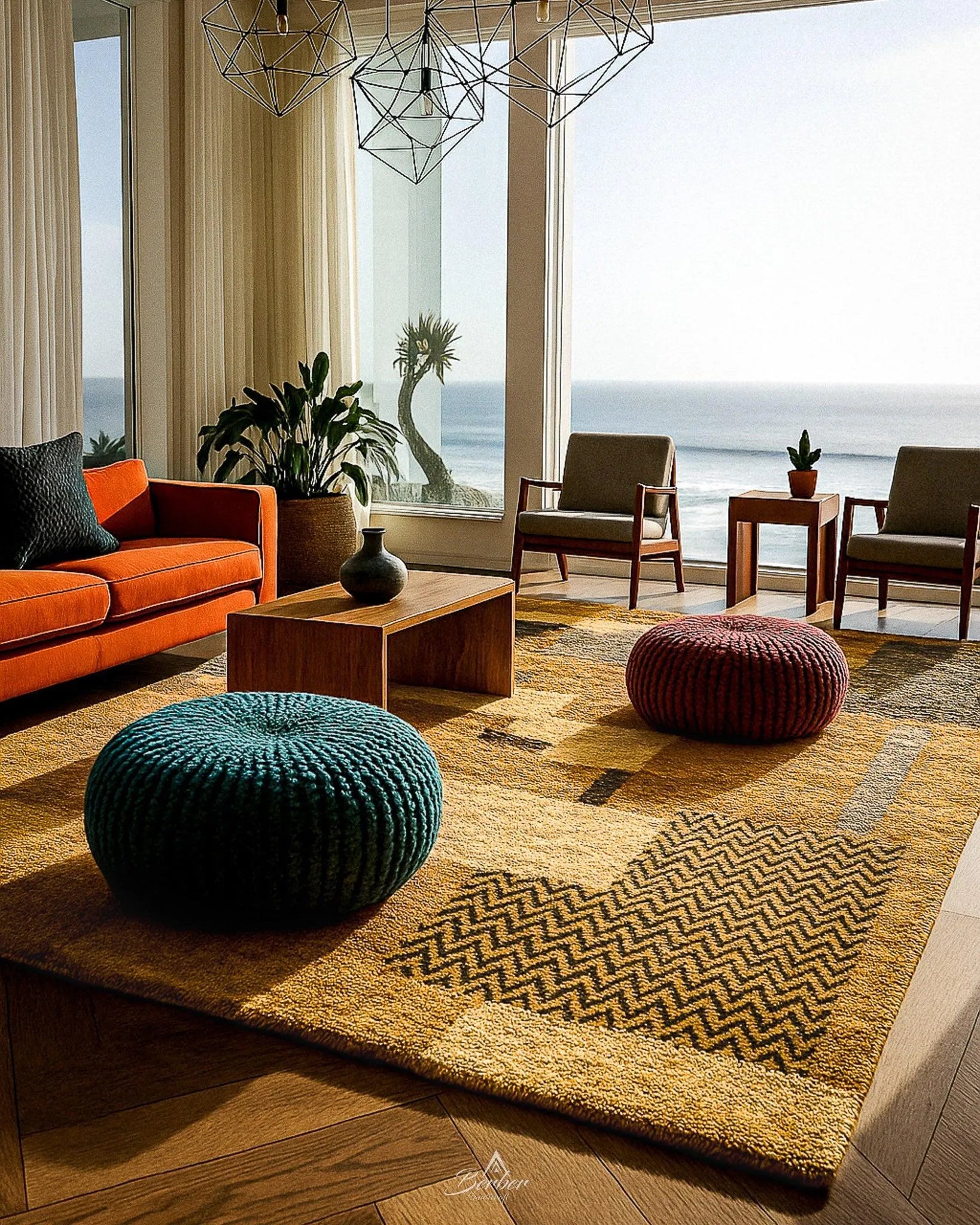 Wool Boujaad Rug 3 X 5 Ft | 90 X 150 Cm / With Tassels / Short (0.4” / 1 cm)