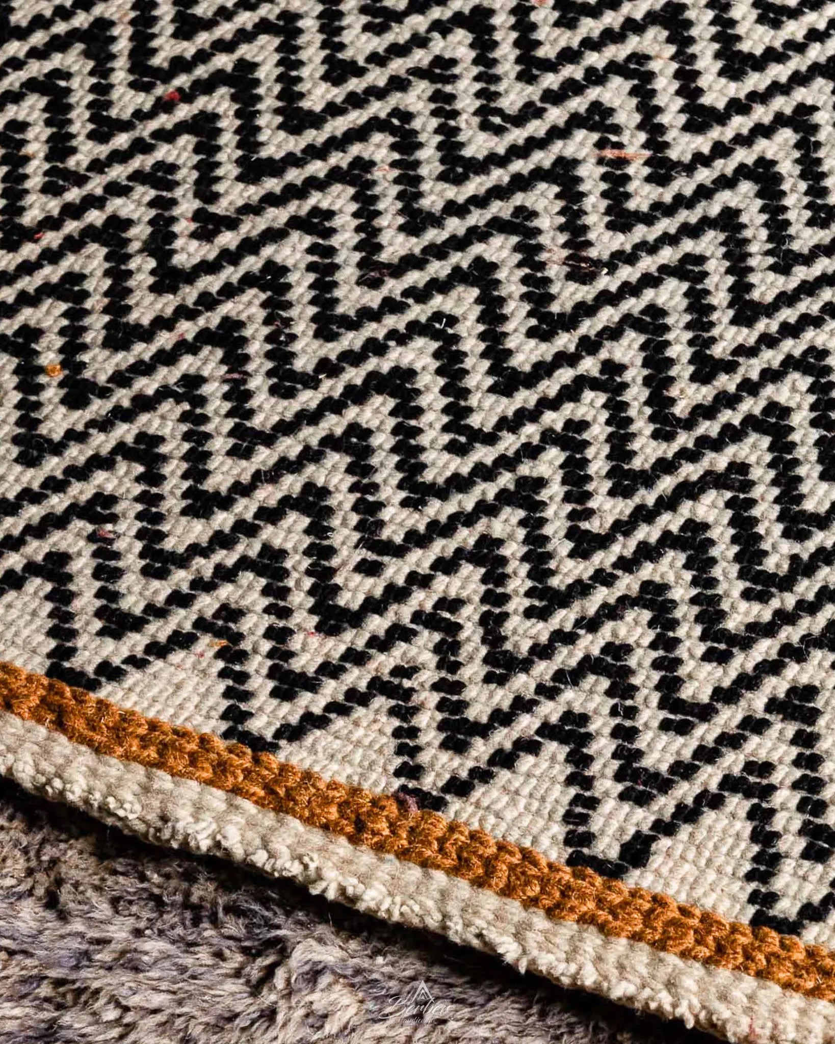 Wool Boujaad Rug 3 X 5 Ft | 90 X 150 Cm / With Tassels / Short (0.4” / 1 cm)